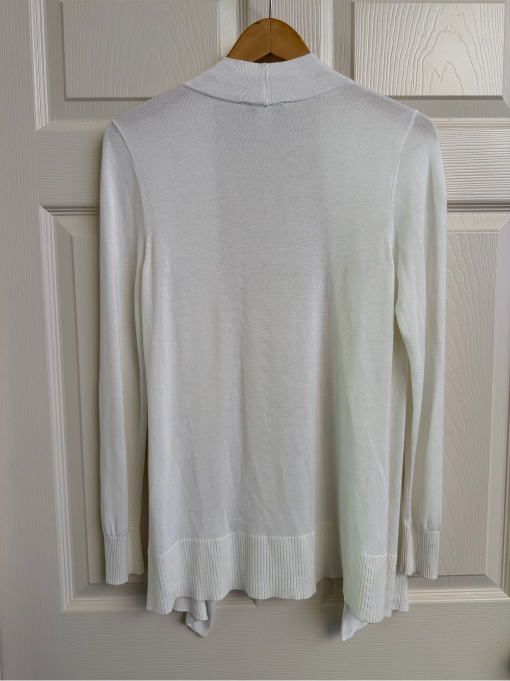 WHBM White House Black Market White Open Front Cardigan Sweater - Picture 3 of 10